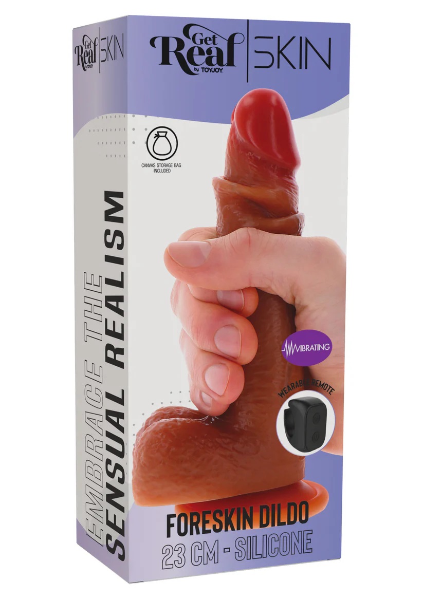 Vibratore realistico retrattile con telecomando da dito 23 cm